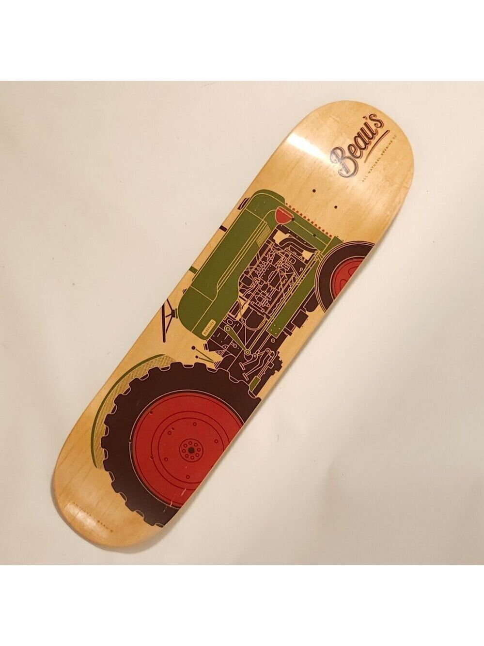 RARE BEAU'S BREWERY Skateboard Deck Wood HTF Tractor Lug Tread Beaus